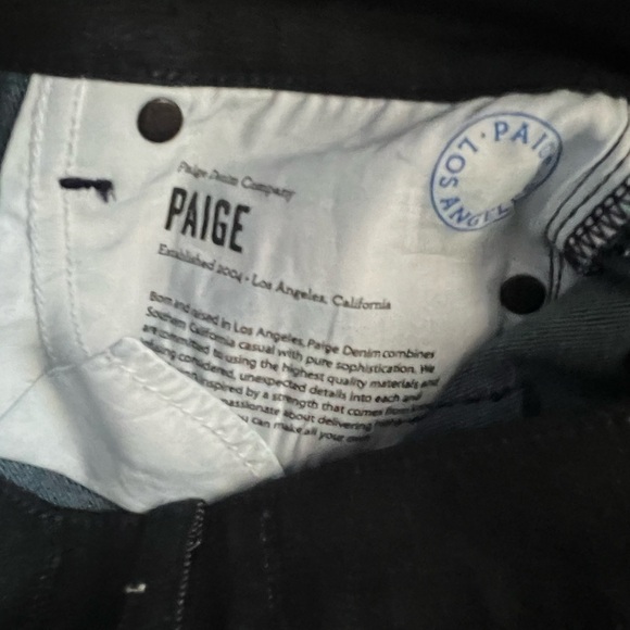 Paige Julia Jean Mixed Media Pant, Faux Leather Ankle, New with Tags - Picture 4 of 7